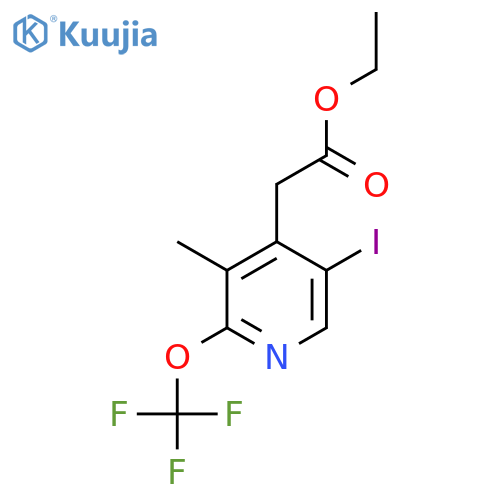 Ethyl 5-iodo-3-methyl-2-(trifluoromethoxy)pyridine-4-acetate structure