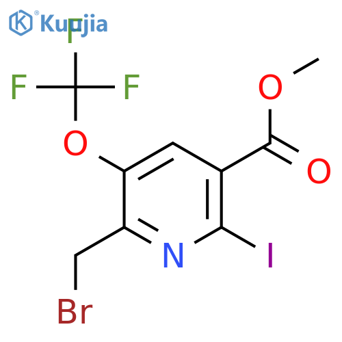 Methyl 2-(bromomethyl)-6-iodo-3-(trifluoromethoxy)pyridine-5-carboxylate structure