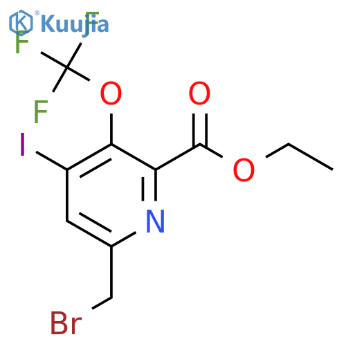 Ethyl 6-(bromomethyl)-4-iodo-3-(trifluoromethoxy)pyridine-2-carboxylate structure