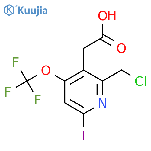 2-(Chloromethyl)-6-iodo-4-(trifluoromethoxy)pyridine-3-acetic acid structure