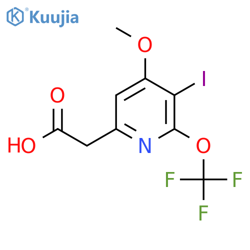 3-Iodo-4-methoxy-2-(trifluoromethoxy)pyridine-6-acetic acid structure