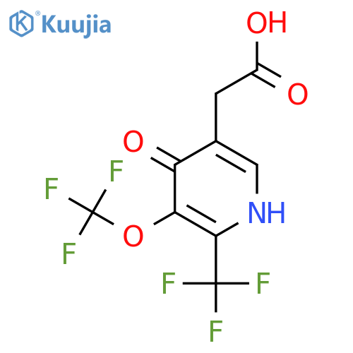 4-Hydroxy-3-(trifluoromethoxy)-2-(trifluoromethyl)pyridine-5-acetic acid structure