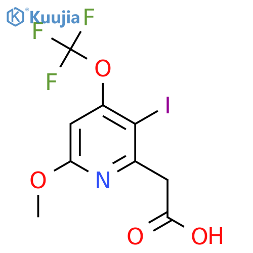 3-Iodo-6-methoxy-4-(trifluoromethoxy)pyridine-2-acetic acid structure