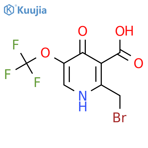 2-(Bromomethyl)-4-hydroxy-5-(trifluoromethoxy)pyridine-3-carboxylic acid structure
