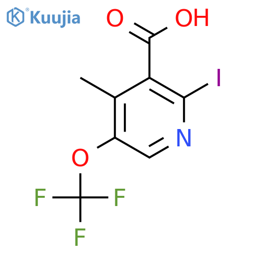 2-Iodo-4-methyl-5-(trifluoromethoxy)pyridine-3-carboxylic acid structure