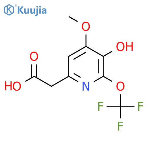 3-Hydroxy-4-methoxy-2-(trifluoromethoxy)pyridine-6-acetic acid structure