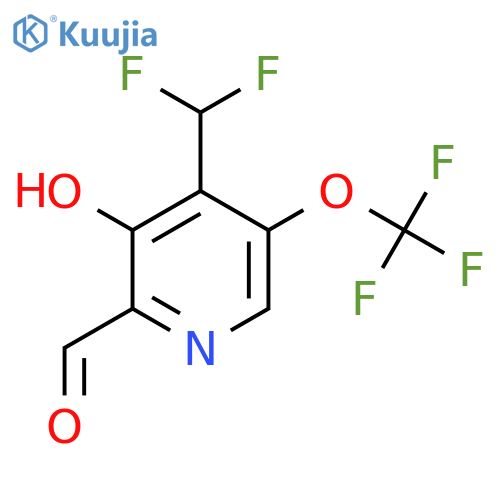 4-(Difluoromethyl)-3-hydroxy-5-(trifluoromethoxy)pyridine-2-carboxaldehyde structure