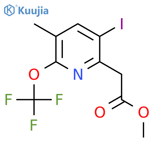 Methyl 3-iodo-5-methyl-6-(trifluoromethoxy)pyridine-2-acetate structure