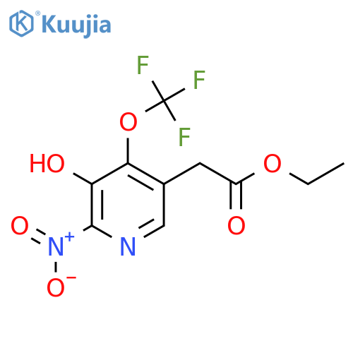 Ethyl 3-hydroxy-2-nitro-4-(trifluoromethoxy)pyridine-5-acetate structure