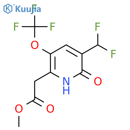 Methyl 3-(difluoromethyl)-2-hydroxy-5-(trifluoromethoxy)pyridine-6-acetate structure