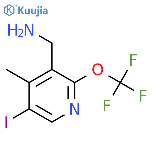 3-(Aminomethyl)-5-iodo-4-methyl-2-(trifluoromethoxy)pyridine structure