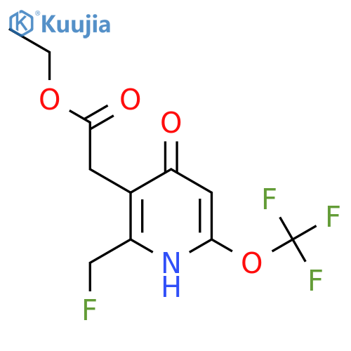 Ethyl 2-(fluoromethyl)-4-hydroxy-6-(trifluoromethoxy)pyridine-3-acetate structure