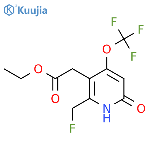 Ethyl 2-(fluoromethyl)-6-hydroxy-4-(trifluoromethoxy)pyridine-3-acetate structure