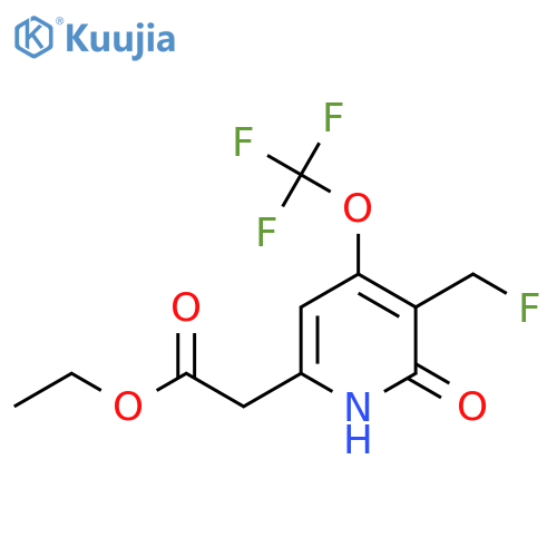 Ethyl 3-(fluoromethyl)-2-hydroxy-4-(trifluoromethoxy)pyridine-6-acetate structure