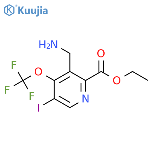 Ethyl 3-(aminomethyl)-5-iodo-4-(trifluoromethoxy)pyridine-2-carboxylate structure