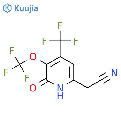 2-Hydroxy-3-(trifluoromethoxy)-4-(trifluoromethyl)pyridine-6-acetonitrile structure