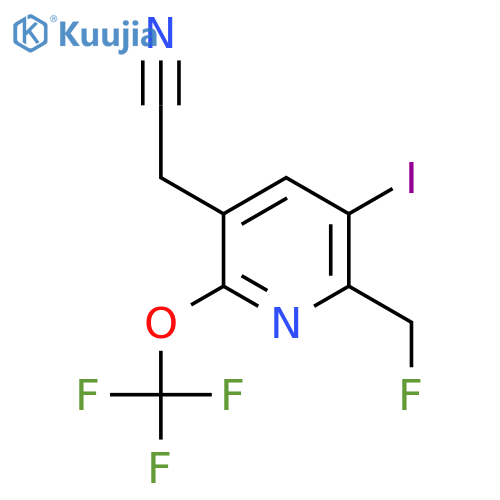 2-(Fluoromethyl)-3-iodo-6-(trifluoromethoxy)pyridine-5-acetonitrile structure