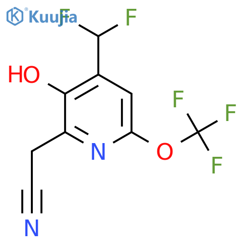4-(Difluoromethyl)-3-hydroxy-6-(trifluoromethoxy)pyridine-2-acetonitrile structure
