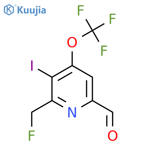 2-(Fluoromethyl)-3-iodo-4-(trifluoromethoxy)pyridine-6-carboxaldehyde structure