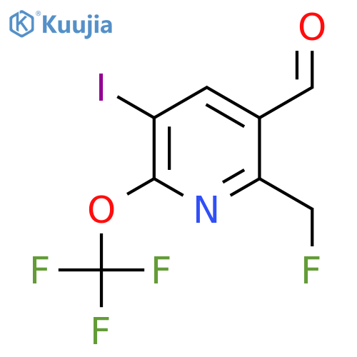 2-(Fluoromethyl)-5-iodo-6-(trifluoromethoxy)pyridine-3-carboxaldehyde structure