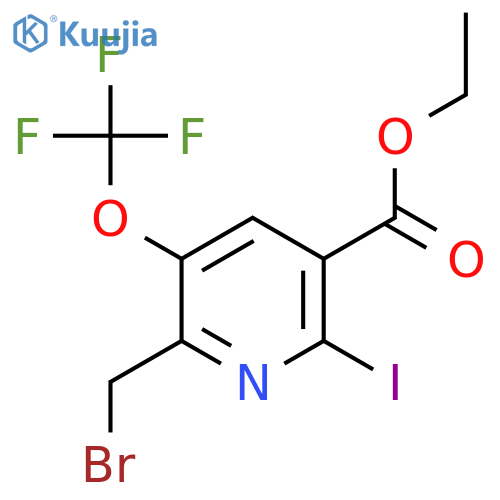 Ethyl 2-(bromomethyl)-6-iodo-3-(trifluoromethoxy)pyridine-5-carboxylate structure