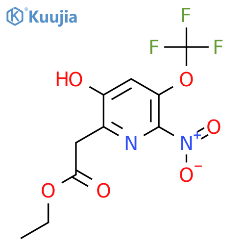 Ethyl 5-hydroxy-2-nitro-3-(trifluoromethoxy)pyridine-6-acetate structure
