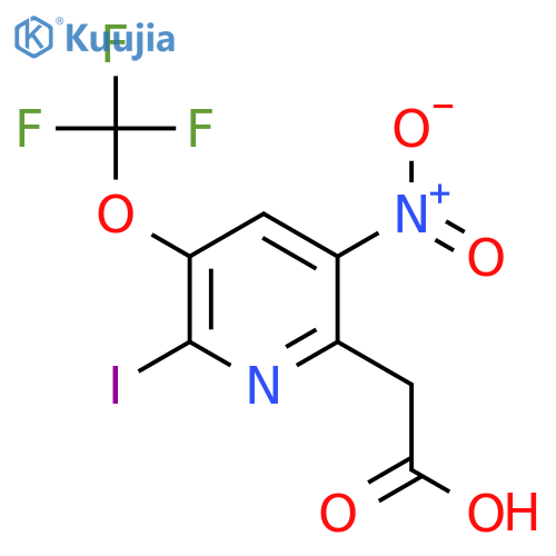 2-Iodo-5-nitro-3-(trifluoromethoxy)pyridine-6-acetic acid structure