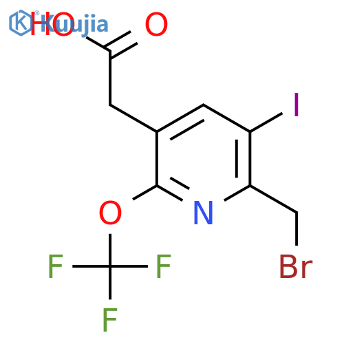 2-(Bromomethyl)-3-iodo-6-(trifluoromethoxy)pyridine-5-acetic acid structure