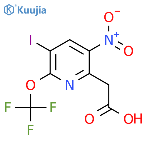 3-Iodo-5-nitro-2-(trifluoromethoxy)pyridine-6-acetic acid structure