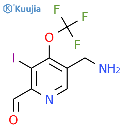 5-(Aminomethyl)-3-iodo-4-(trifluoromethoxy)pyridine-2-carboxaldehyde structure