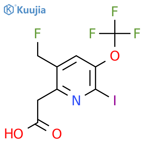 5-(Fluoromethyl)-2-iodo-3-(trifluoromethoxy)pyridine-6-acetic acid structure