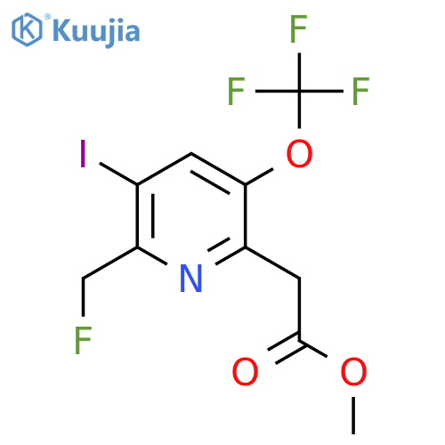 Methyl 2-(fluoromethyl)-3-iodo-5-(trifluoromethoxy)pyridine-6-acetate structure