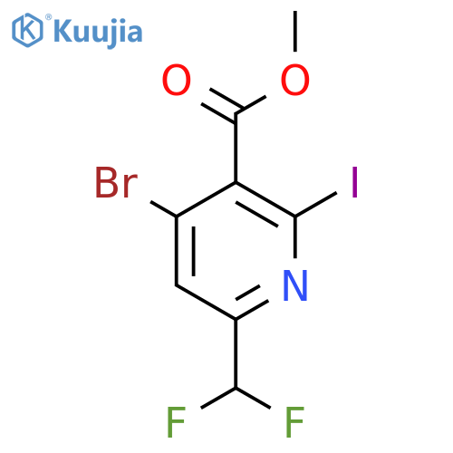Methyl 4-bromo-6-(difluoromethyl)-2-iodopyridine-3-carboxylate structure