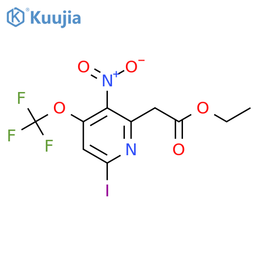 Ethyl 6-iodo-3-nitro-4-(trifluoromethoxy)pyridine-2-acetate structure
