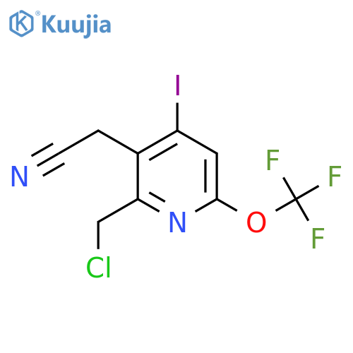2-(Chloromethyl)-4-iodo-6-(trifluoromethoxy)pyridine-3-acetonitrile structure