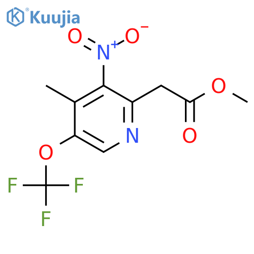 Methyl 4-methyl-3-nitro-5-(trifluoromethoxy)pyridine-2-acetate structure