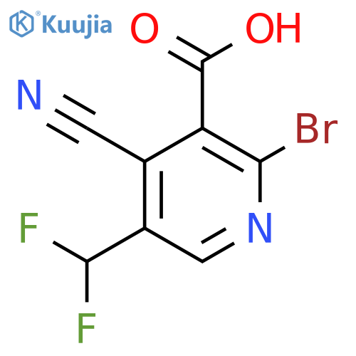 2-Bromo-4-cyano-5-(difluoromethyl)pyridine-3-carboxylic acid structure