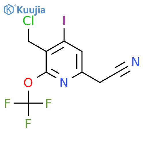 3-(Chloromethyl)-4-iodo-2-(trifluoromethoxy)pyridine-6-acetonitrile structure