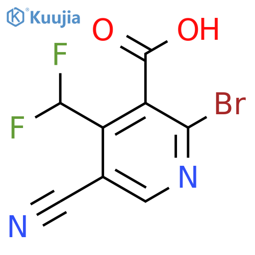 2-Bromo-5-cyano-4-(difluoromethyl)pyridine-3-carboxylic acid structure