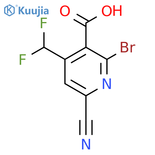 2-Bromo-6-cyano-4-(difluoromethyl)pyridine-3-carboxylic acid structure