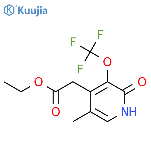 Ethyl 2-hydroxy-5-methyl-3-(trifluoromethoxy)pyridine-4-acetate structure