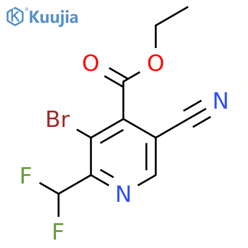 Ethyl 3-bromo-5-cyano-2-(difluoromethyl)pyridine-4-carboxylate structure