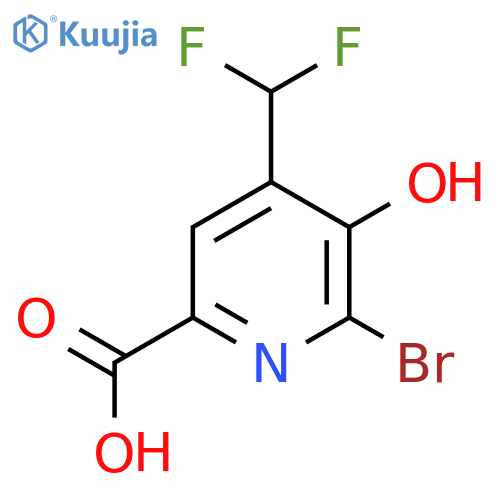 2-Bromo-4-(difluoromethyl)-3-hydroxypyridine-6-carboxylic acid structure