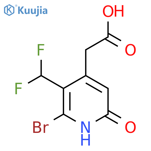2-Bromo-3-(difluoromethyl)-6-hydroxypyridine-4-acetic acid structure
