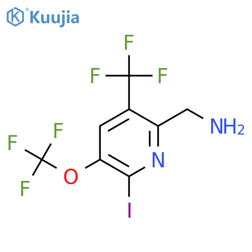 2-(Aminomethyl)-6-iodo-5-(trifluoromethoxy)-3-(trifluoromethyl)pyridine structure