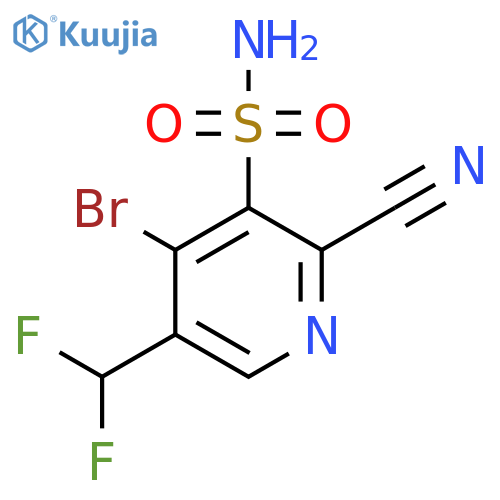 4-Bromo-2-cyano-5-(difluoromethyl)pyridine-3-sulfonamide structure