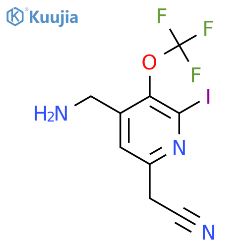 4-(Aminomethyl)-2-iodo-3-(trifluoromethoxy)pyridine-6-acetonitrile structure