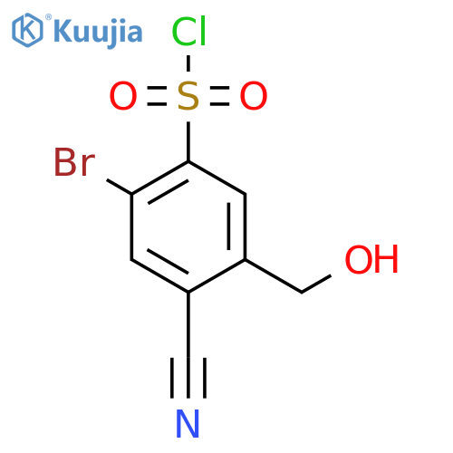 2-Bromo-5-hydroxymethyl-4-cyanobenzenesulfonyl chloride structure