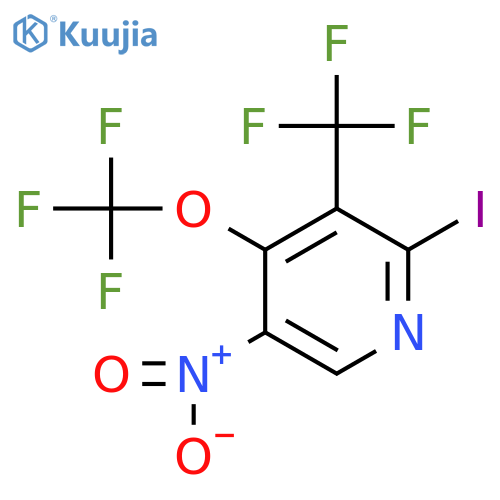2-Iodo-5-nitro-4-(trifluoromethoxy)-3-(trifluoromethyl)pyridine structure