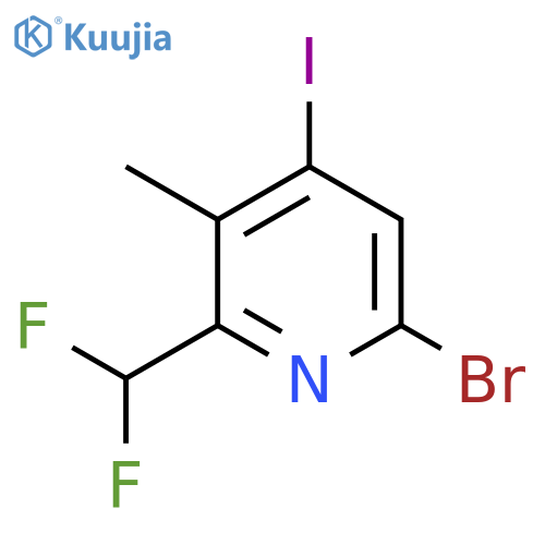 6-Bromo-2-(difluoromethyl)-4-iodo-3-methylpyridine structure